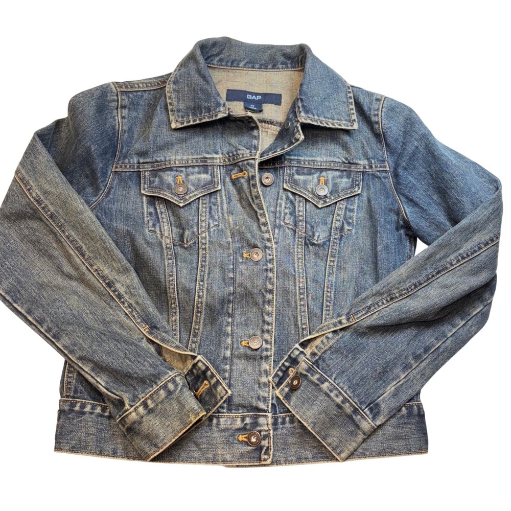 Vintage GAP Denim Jacket | Womens XS | Blue Jean Button Up Long Sleeve Classic